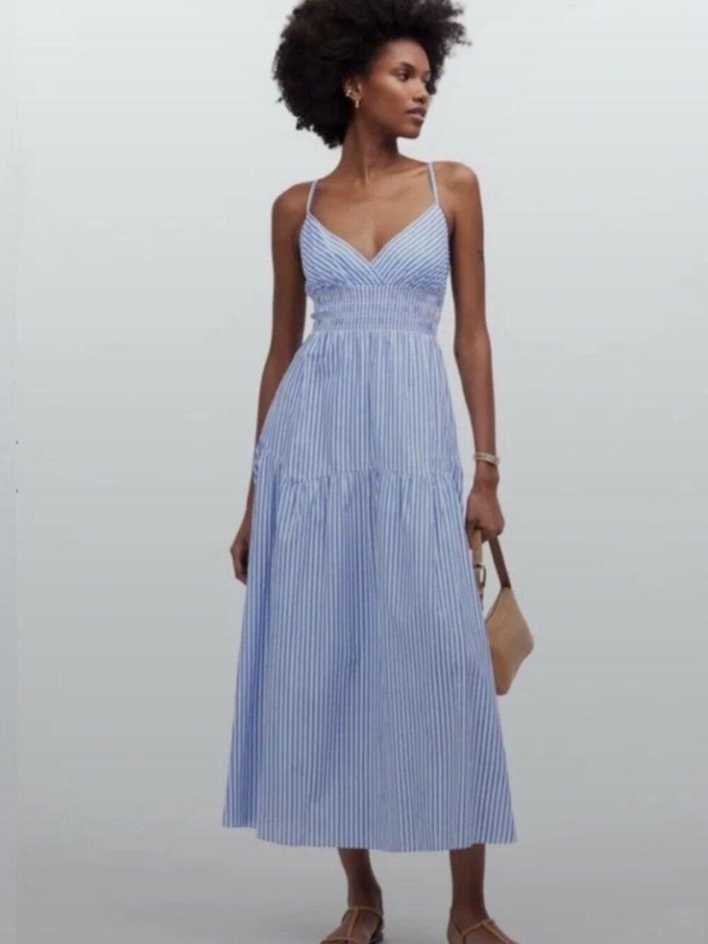 Madewell Maxi Dress Blue and White Striped Sz 6